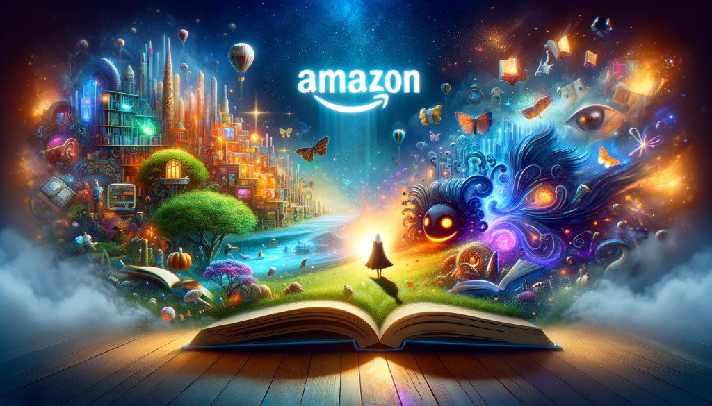 los libros mas vendidos en 2023 en amazon kindle a vibrant and imaginative scene 16 9 ratio. the foregroun